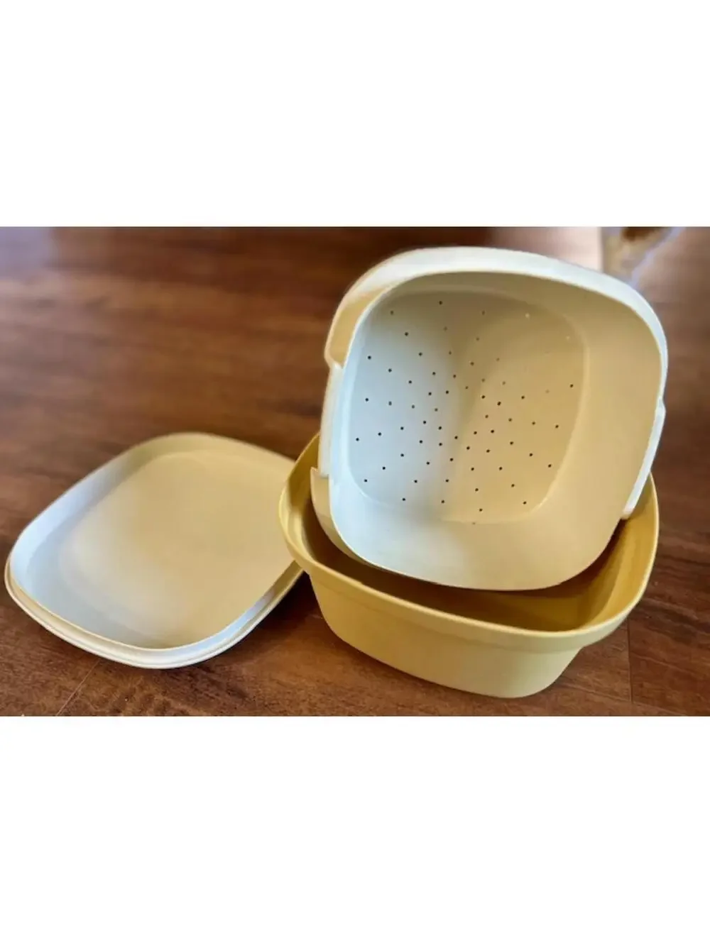 Tupperware Two-Tone Square Food Storage Containers with Ventilated Insert